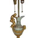 Antique Louis XV/XVI Georgian Style Gilt Bronze & Onyx Stone Urn Table Lamp