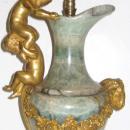 Antique Louis XV/XVI Georgian Style Gilt Bronze & Onyx Stone Urn Table Lamp