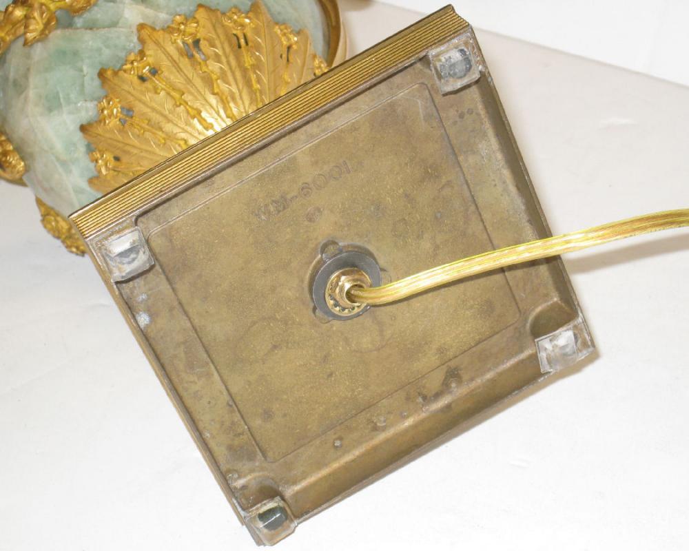 Antique Louis XV/XVI Georgian Style Gilt Bronze & Onyx Stone Urn Table Lamp