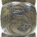Antique Japanese Meiji Bronze Beaker Shaped Vase