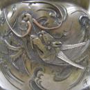 Antique Japanese Meiji Bronze Beaker Shaped Vase