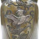 Antique Japanese Meiji Bronze Beaker Shaped Vase