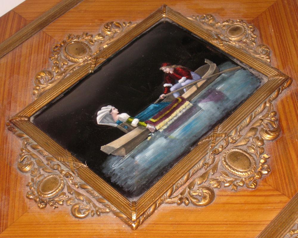 Antique Renaissance Revival Enamel Bronze Mounted Jewelry Box Casket