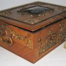 Antique Renaissance Revival Enamel Bronze Mounted Jewelry Box Casket