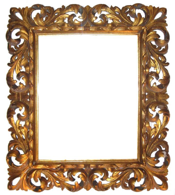 Antique Italian Baroque Style Gilded Wooden Giltwood Mirror