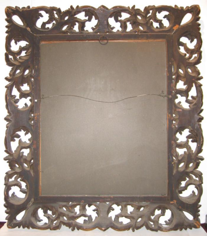 Antique Italian Baroque Style Gilded Wooden Giltwood Mirror