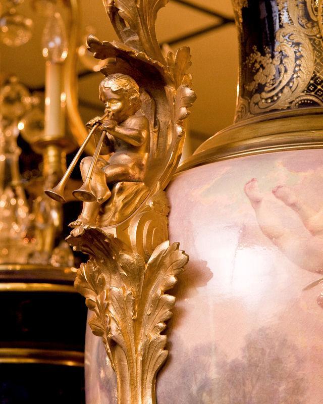 Palatial Antique Sevres Style Urn Vase Painted by Maxant