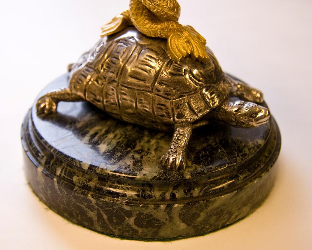 Pair Gilt & Silvered Bronze Shell Form Compotes Tazze Bon Bon Sweatmeat Dishes