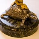 Pair Gilt & Silvered Bronze Shell Form Compotes Tazze Bon Bon Sweatmeat Dishes