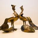 Pair Antique Chinese Champleve Bird Form Censers