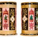 Pair Antique Darte Freres Chinoiserie Chinese Style Paris Porcelain Spill Form Vases