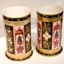 Pair Antique Darte Freres Chinoiserie Chinese Style Paris Porcelain Spill Form Vases