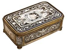 Antique Neoclassical Enamel Dresser Box Jewelry Casket
