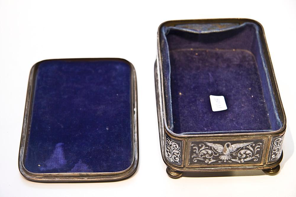 Antique Neoclassical Enamel Dresser Box Jewelry Casket