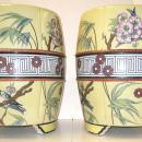 Pair Antique Chinese Famille Jaune Ceramic Garden Seats
