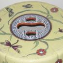 Pair Antique Chinese Famille Jaune Ceramic Garden Seats