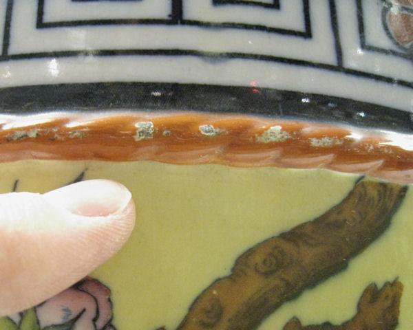 Pair Antique Chinese Famille Jaune Ceramic Garden Seats