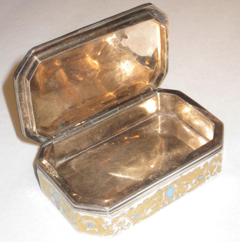 Antique Russian Silver Mounted Porcelain Snuff Box