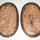 Pair Antique Greek Revival Neoclassical French Limoges Enamel Plaques