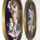 Pair Antique Greek Revival Neoclassical French Limoges Enamel Plaques