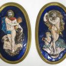Pair Antique Greek Revival Neoclassical French Limoges Enamel Plaques