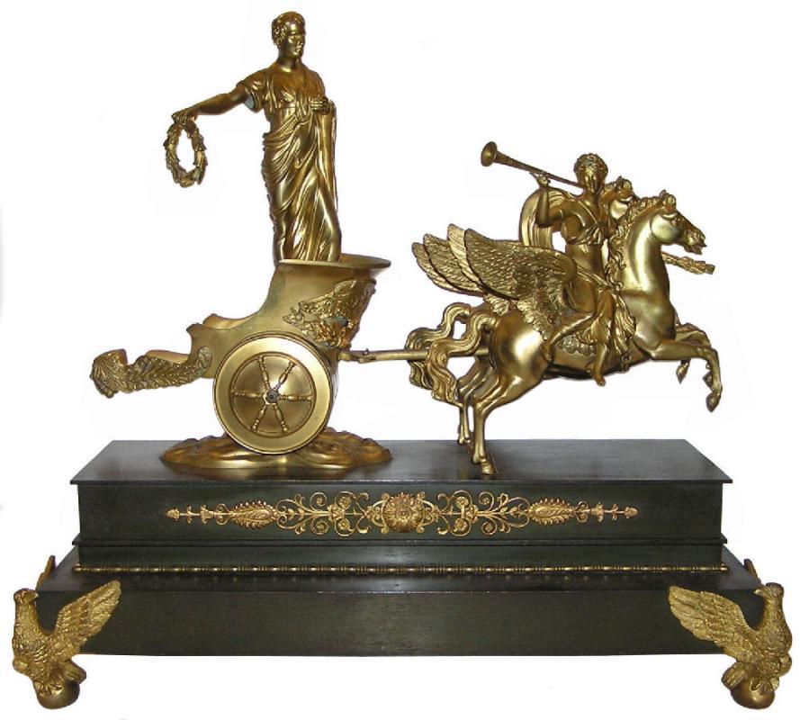 Napoleon as Victorious Roman Emperor on Chariot Bronze Sculpture