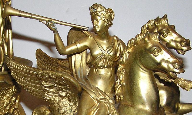 Napoleon as Victorious Roman Emperor on Chariot Bronze Sculpture