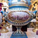 Large Antique Sevres Style Porcelain Tureen Compote Bowl with Lid