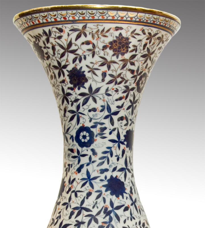 Pair Enameled and Parcel Gilt Pair Shaped Chinese Famile Verte Porcelain Vases