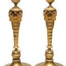 Pair Russian Empire Period Gilt Bronze Candlesticks