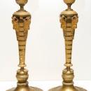Pair Russian Empire Period Gilt Bronze Candlesticks