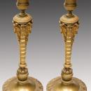 Pair Russian Empire Period Gilt Bronze Candlesticks