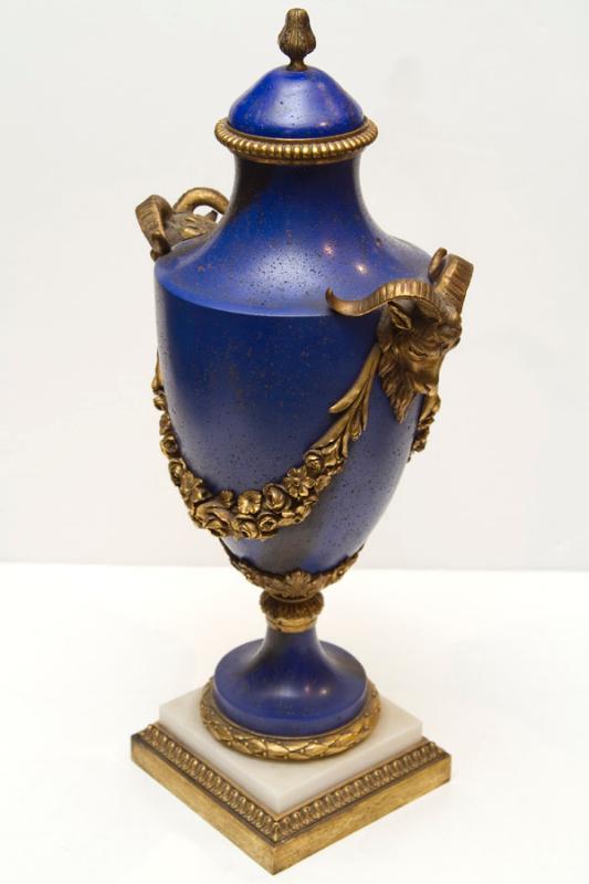 Pair English Georgian Adam Regency Style Gilt Bronze Urns