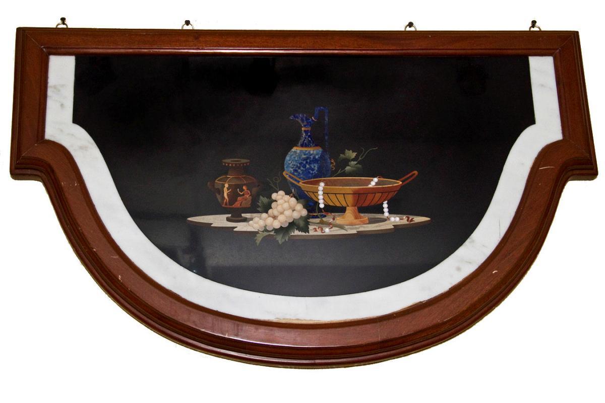 Antique Italian Pietra Dura Inlaid Marble Still LIfe Plaque