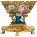 Large Antique Porcelain Gilt Bronze Mounted Floral Jardiniere Centerpiece