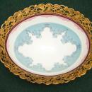 Large Antique Porcelain Gilt Bronze Mounted Floral Jardiniere Centerpiece