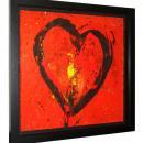 Jamali Painting with Heart Shape Motif in Pigment-on-Cork Medium