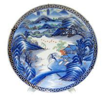 Large Imari Japanese Royal Blue Ceramic Charger