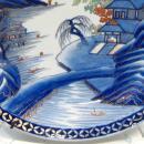 Large Imari Japanese Royal Blue Ceramic Charger