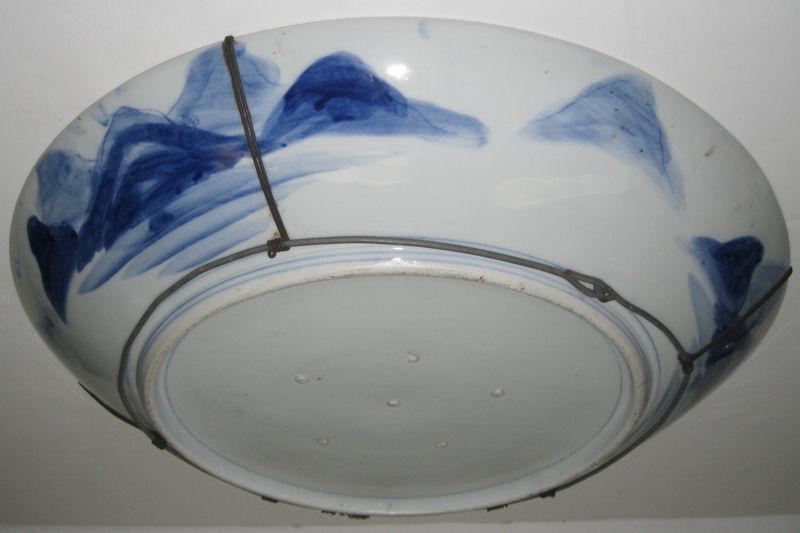 Large Imari Japanese Royal Blue Ceramic Charger