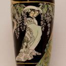 T&V Limoges Japanese Style French Art Nouveau Porcelain Vase by F.E. Mills