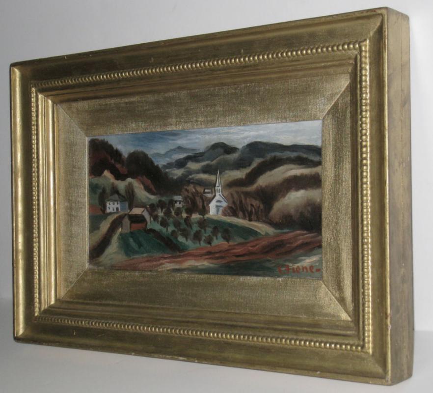 Ernest Fiene (1894-1965) American Ashcan School Landscape Oil Painting