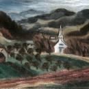 Ernest Fiene (1894-1965) American Ashcan School Landscape Oil Painting