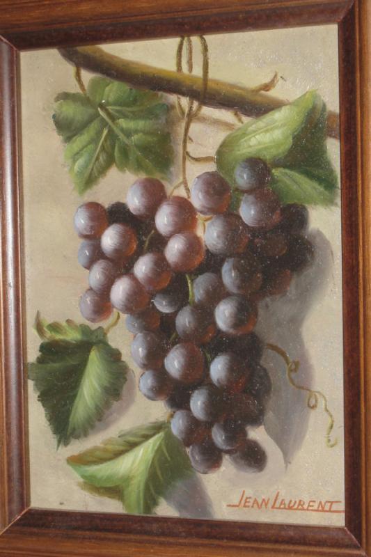 Jean Laurent (1898-1988) French Grape Still Life Oil on Panel