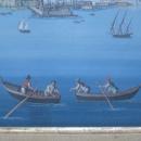 Pair Antique Neopolitan School Gouache Watercolor Paintings of Naples Harbor