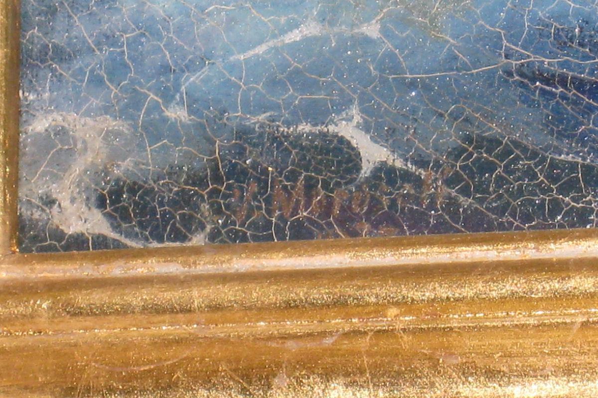 Vadim Morosoff Russian American Seascape Sailing War Ship Oil Painting
