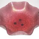 Antique Loetz Chine Décor Salmon Red Centerpiece Bowl