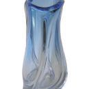 Val St Lambert Blue-to-Clear Glass Vase