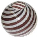 Venini Murano Italian Bulbous Glass Vase with Swirling Canes