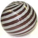 Venini Murano Italian Bulbous Glass Vase with Swirling Canes